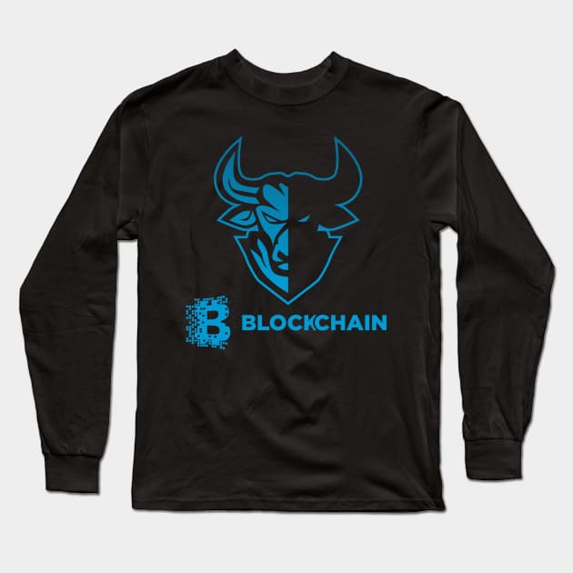 Blockchain coin Crypto coin Crytopcurrency Long Sleeve T-Shirt by JayD World